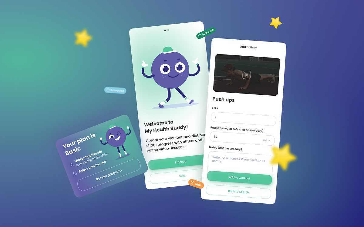 My Health Buddy App System designed by Fusion Tech by Nastya Balanina