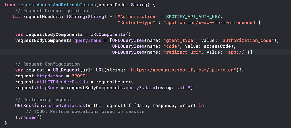 Swift How to create a HTTP POST request with “application/xwwwform