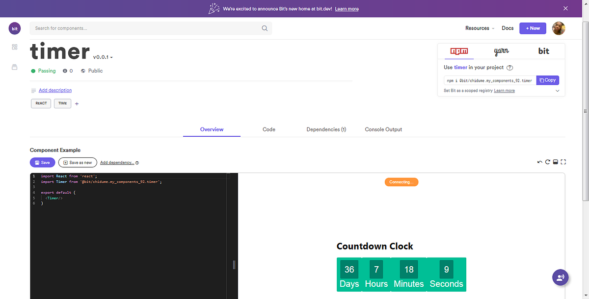 Build a Reusable Timer Component With React and Bit by Chidume Nnamdi