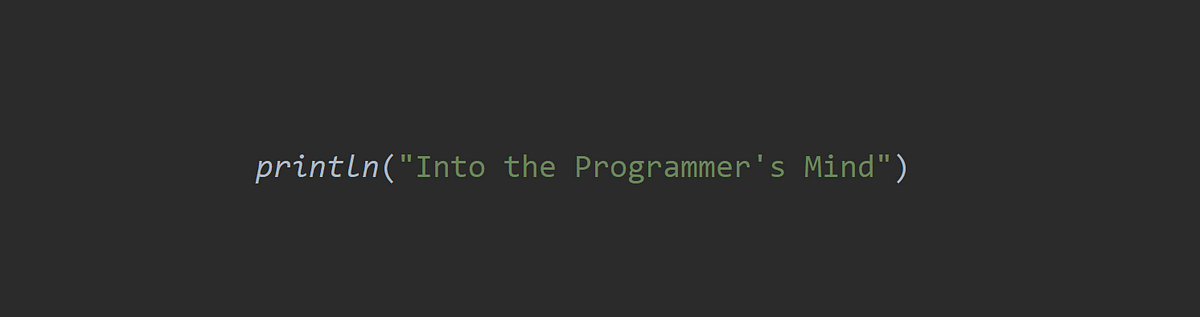 Into the Programmer’s Mind