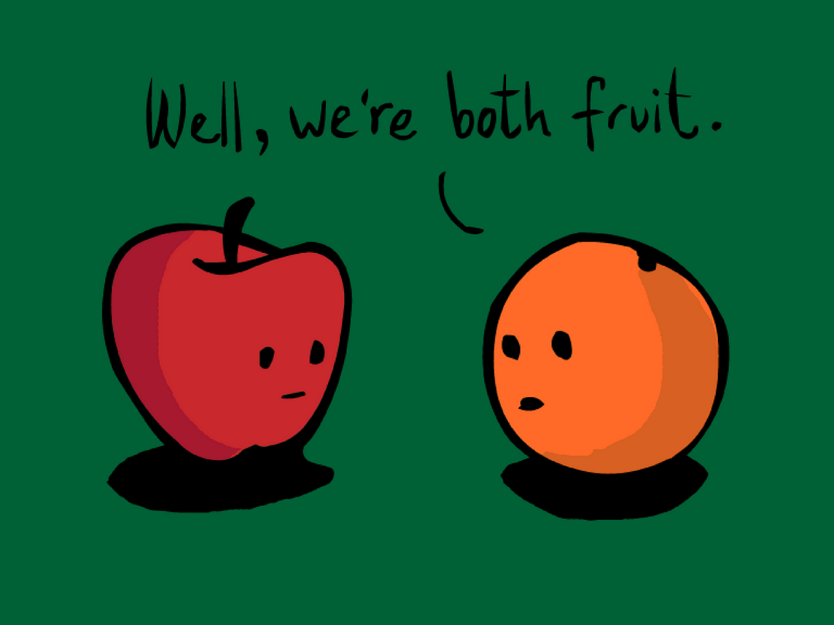On The Importance Of Comparing Apple To Apples By Adam J Grushan Medium