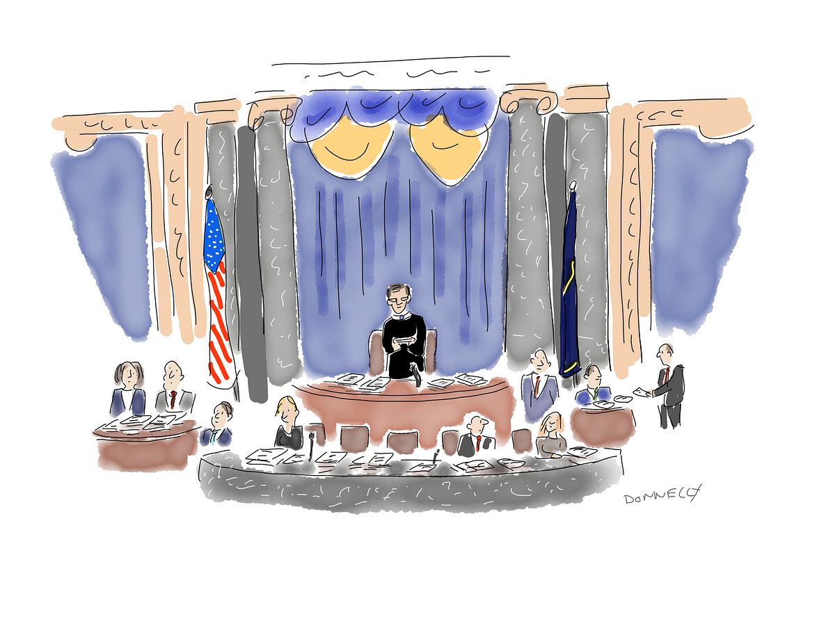 Drawing The Impeachment Trial. What I saw and heard during Trump’s