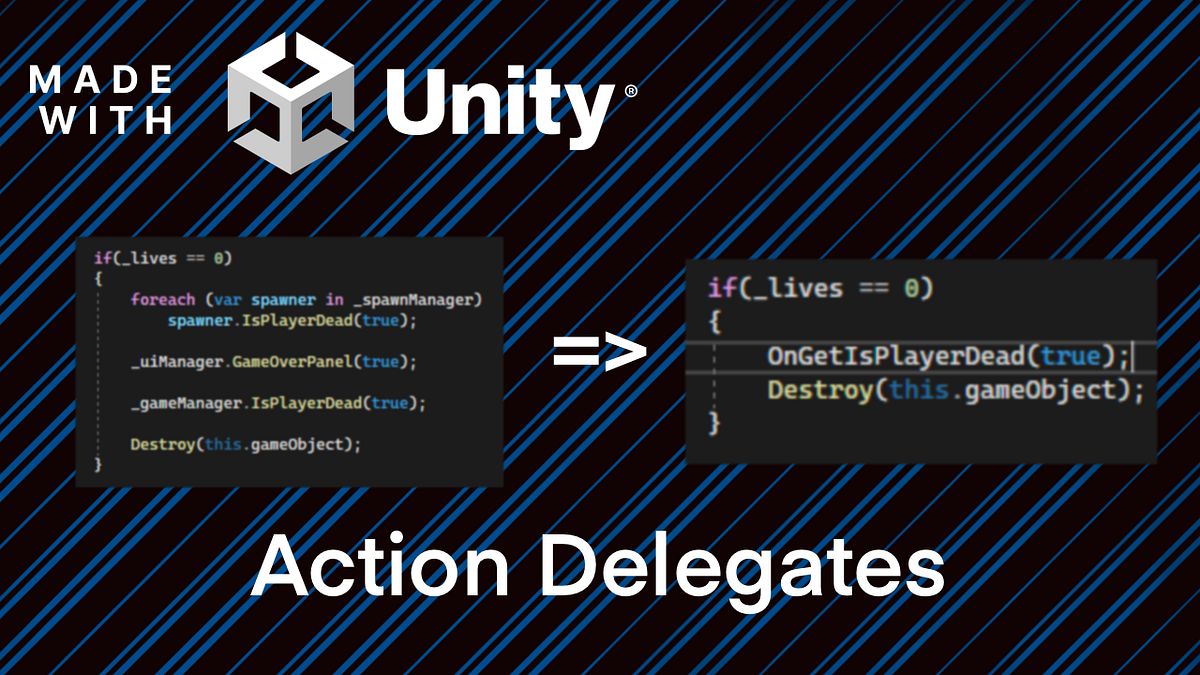 Made With Unity | 2D Space Shooter Part 12: C# Action Delegates In Unity |  by Rehtse Studio | Medium
