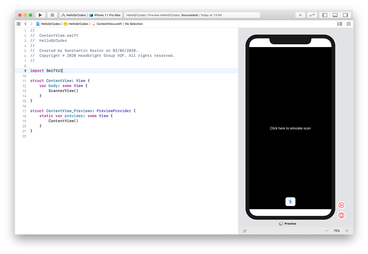 Camera preview and a QRcode Scanner in SwiftUI Dev Genius Medium