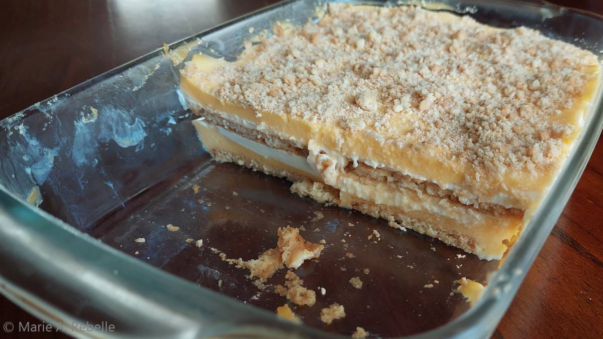 NonBake Custard Fridge Tart Marie A. Rebelle Kitchen Tales
