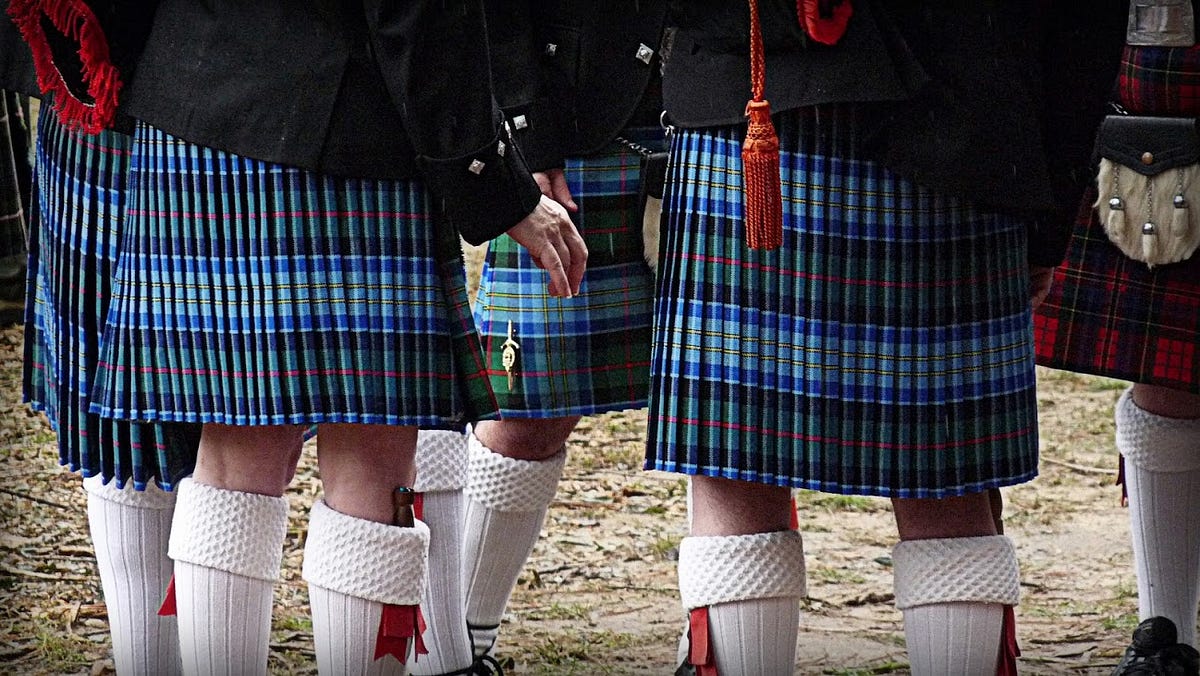 light blue tartan kilt