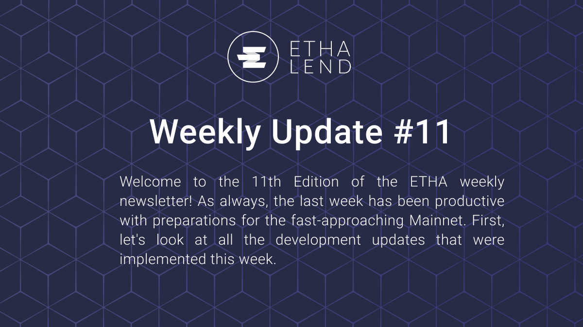ETHA Lend Weekly # 11 — Subgraph Integrations, Frontend, and more progress!