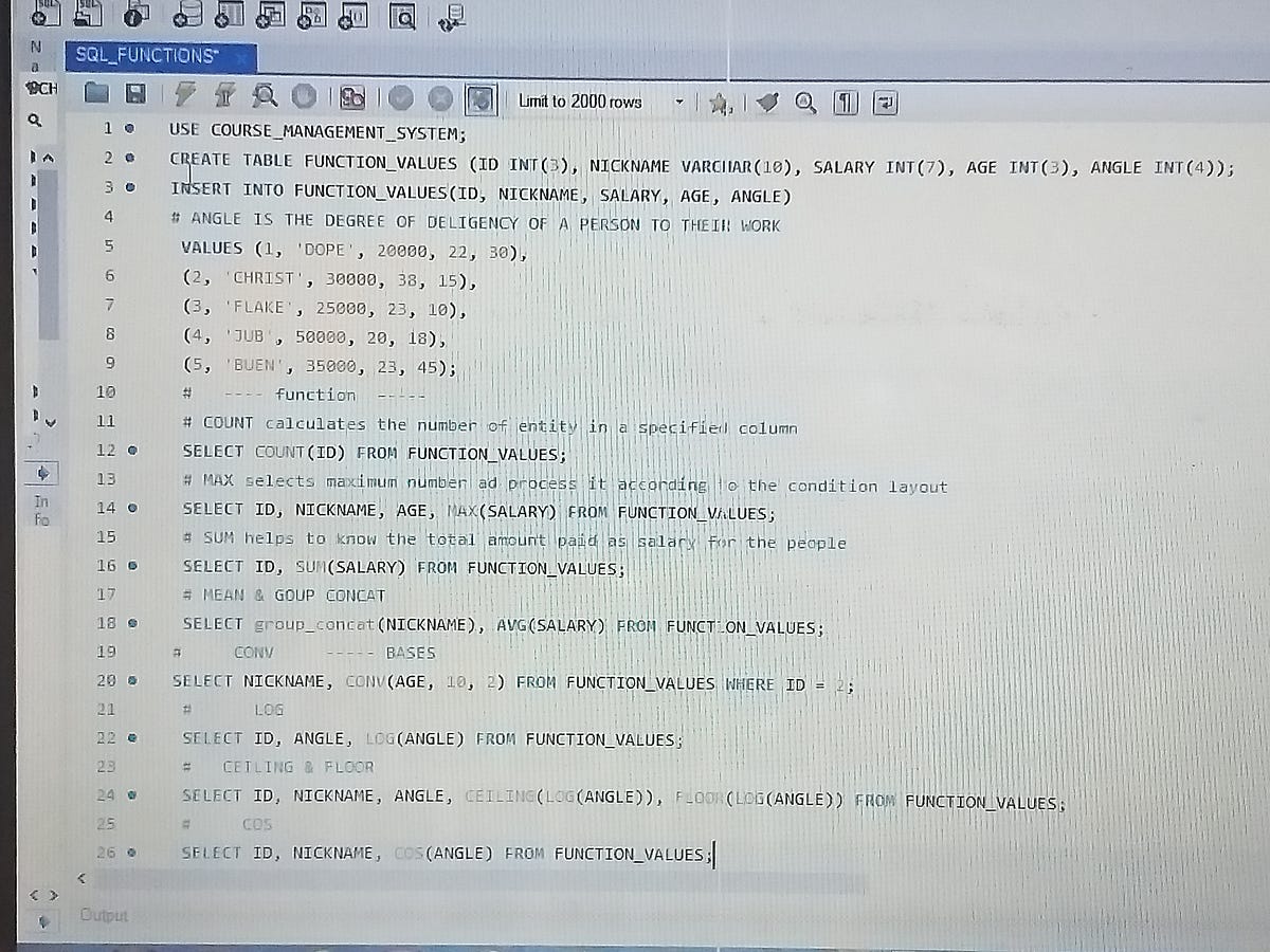 10 MYSQL FUNCTIONS - Desilof - Medium