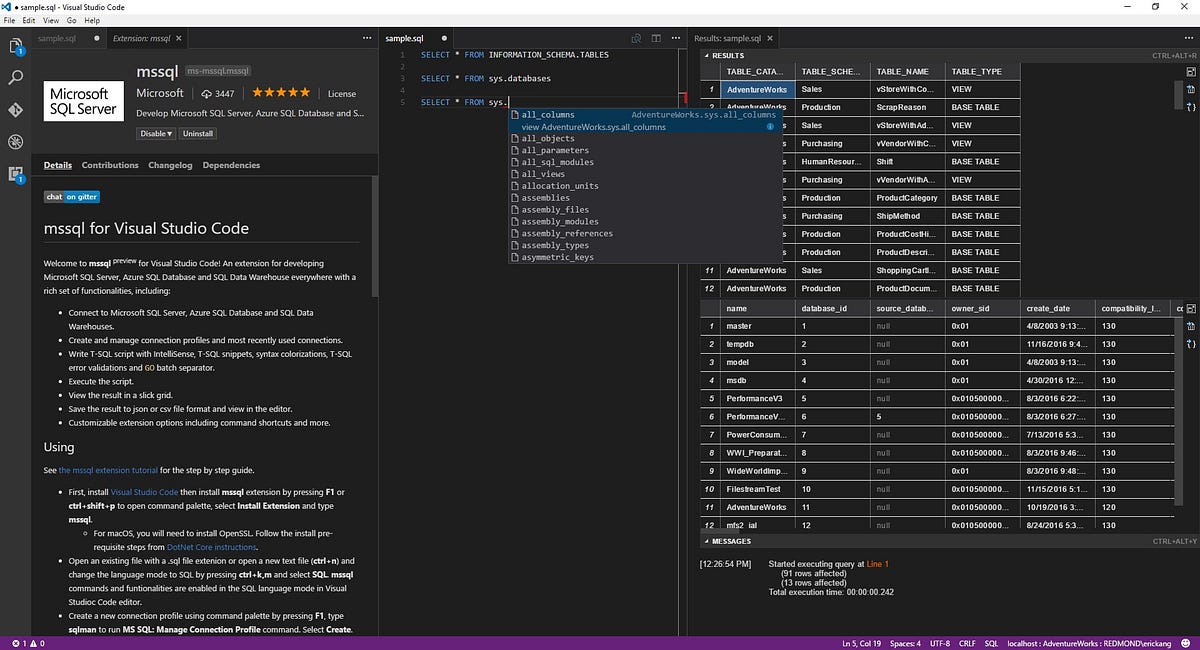 รู้ยังใช้ Visual Studio Code Remote SQL Server ได้ด้วยนะ | by Liwsaki ...