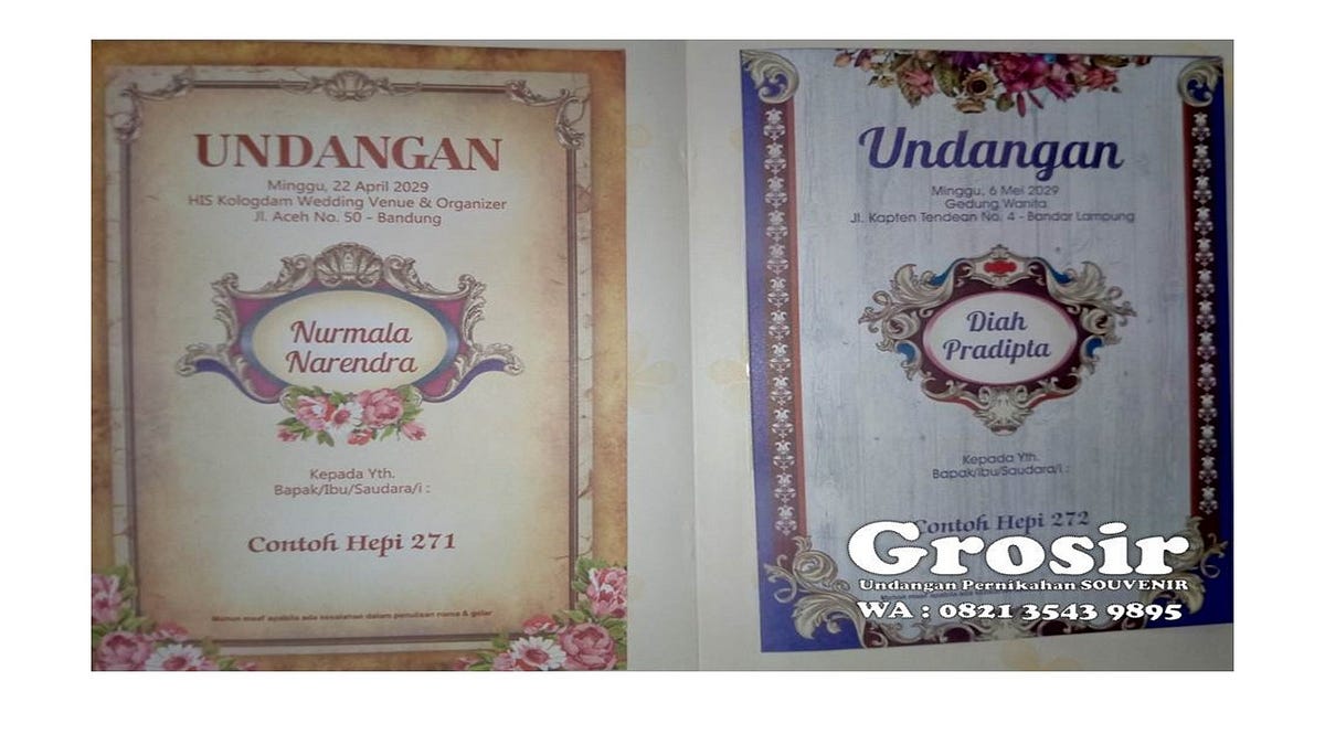 Distributor Contoh Undangan Pernikahan 0821 3543 9895