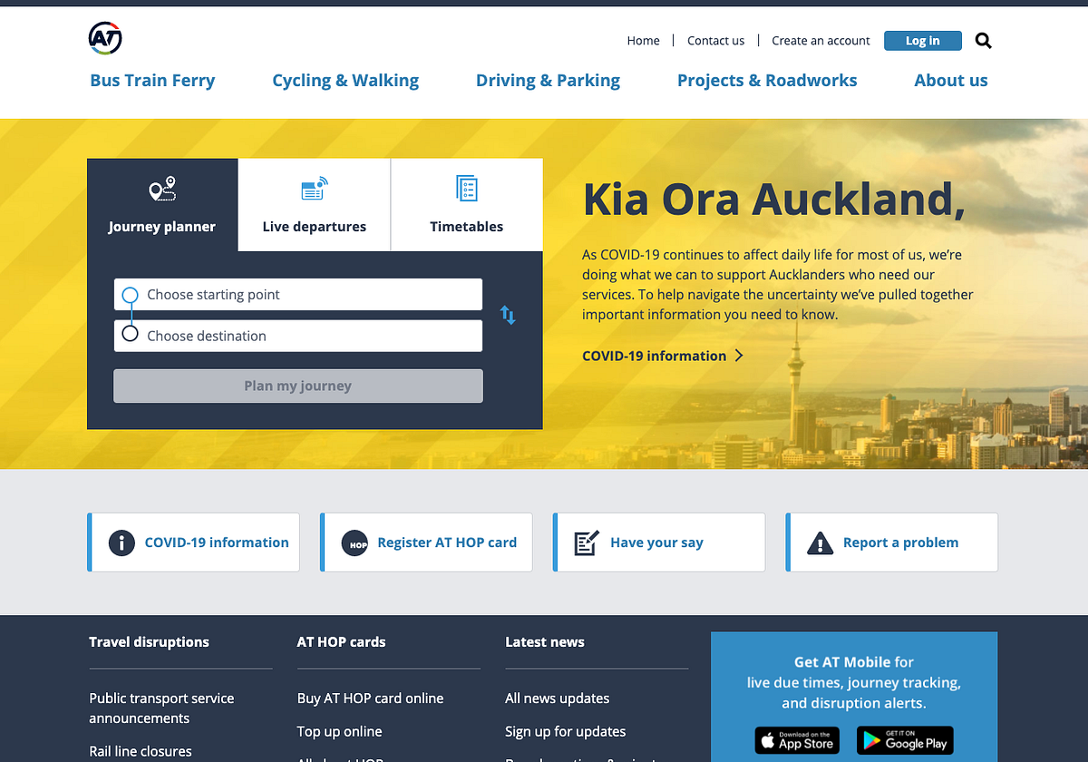 Auckland Transport’s Evolving  Interface by Elyse Wyatt