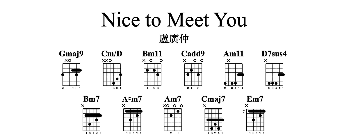 [吉他譜]盧廣仲-Nice to Meet You