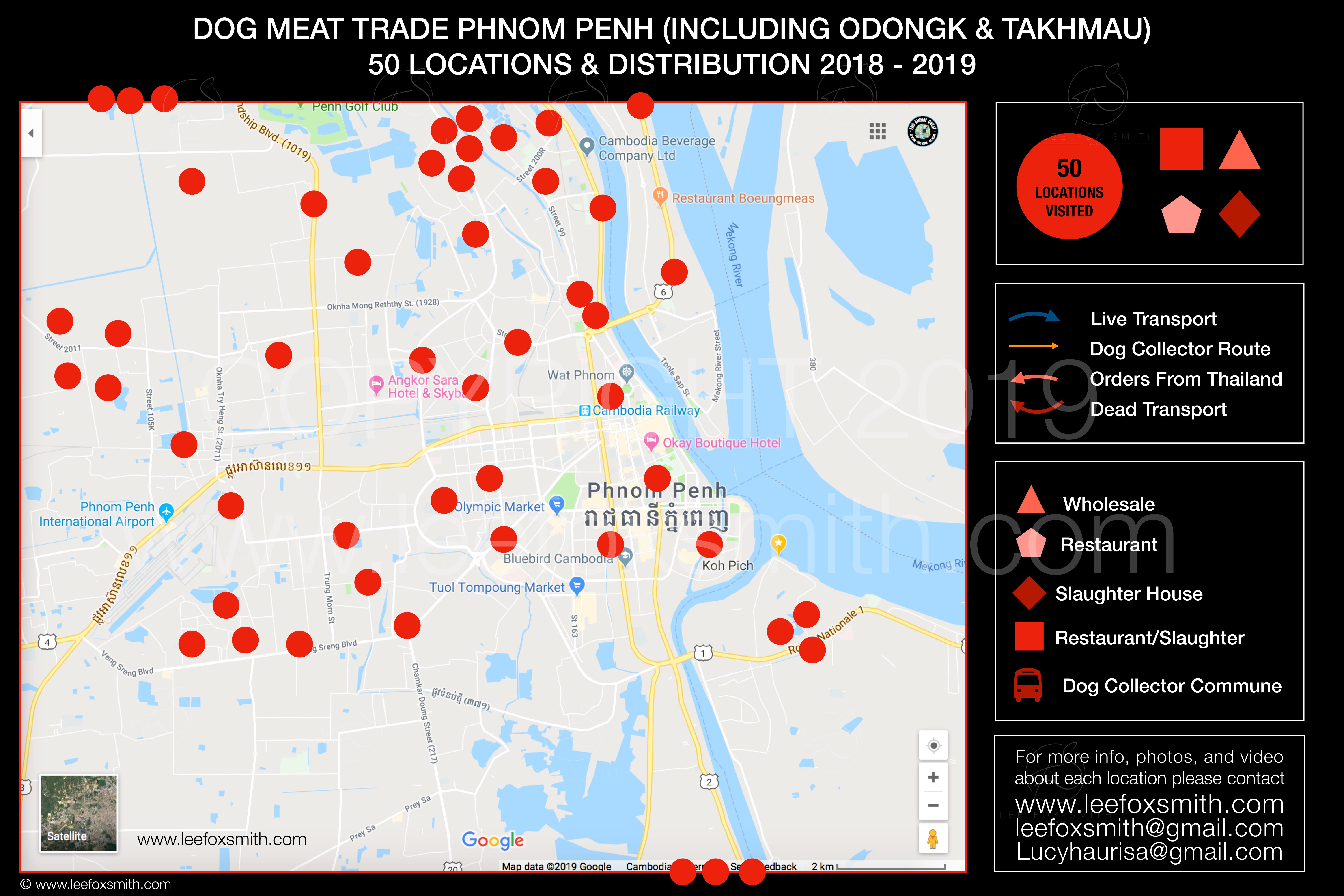 Dog Meat Trade Cambodia Maps And Distribution 20182019 - 