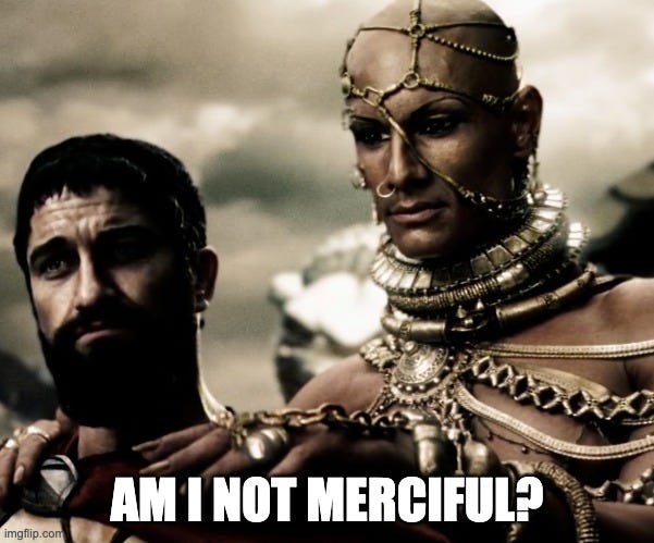 I ask therefore I am Leonidas and Xerxes