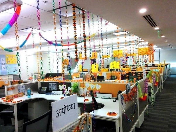 Modest office decoration images 11 Awe Inspiring Office Decoration Ideas For Diwali By Printstop Medium
