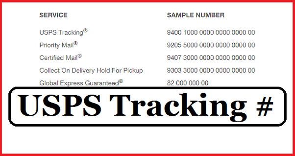 USPS Tracking Number Formats