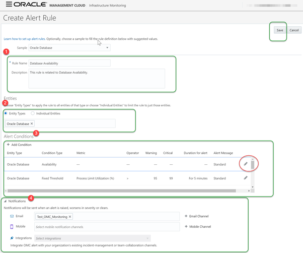 Oracle Management Cloud — Notification Channels and Interpreting the
