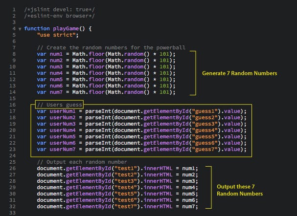 Javascript How To Create A Powerball Simulator James Hooper