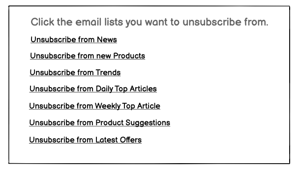 Unsubscribe List Example