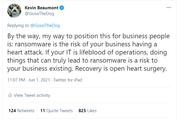 The Hard Truth About Ransomware We Aren T Prepared It S A Battle With New Rules And It Hasn T Near Reached Peak Impact By Kevin Beaumont Doublepulsar