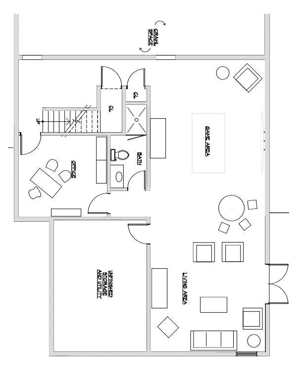 Make sure to include storage space in your finished basement. by Dolores John, AIA Medium