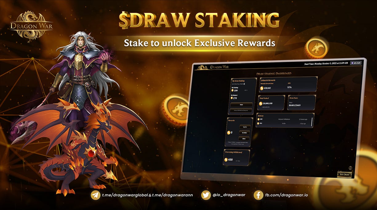 Dragon War Releases $DRAW Staking Guide