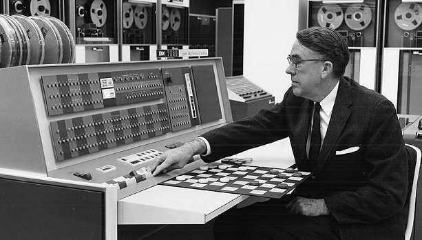 Arthur Samuel playing checkers on IBM 701