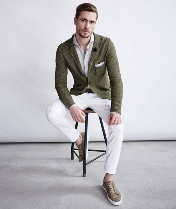 olive blazer mens