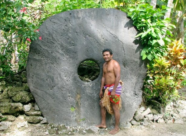 Una de las piedras que los Yap utilizaban como moneda.
