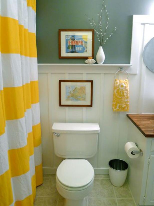 Yellow Bathroom Shower Curatin
