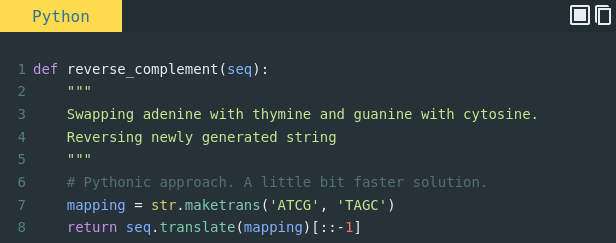 Bioinformatics in Python; DNA Toolkit Part 2: Transcription and Reverse ...