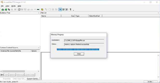 image system ram using accessdata ftk imager lite