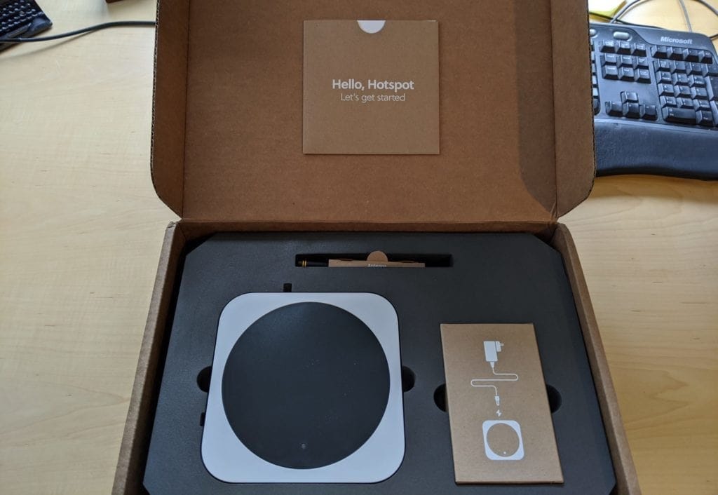 Unboxing the Helium hotspot. It takes 10 minutes to set it up.