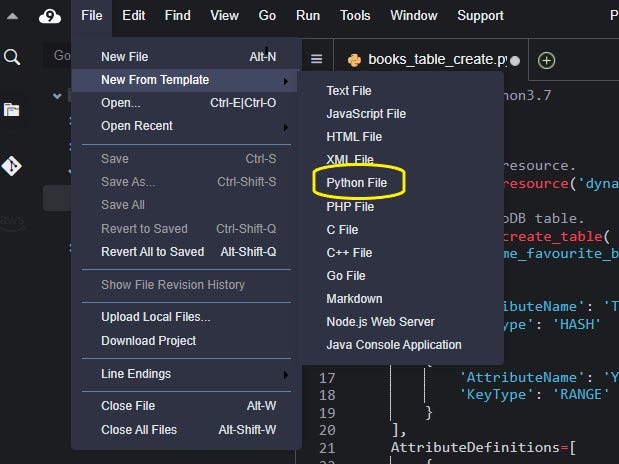 Create a DynamoDB Table Using Python and Boto3 in Cloud9 | by Dan  Santarossa | AWS in Plain English