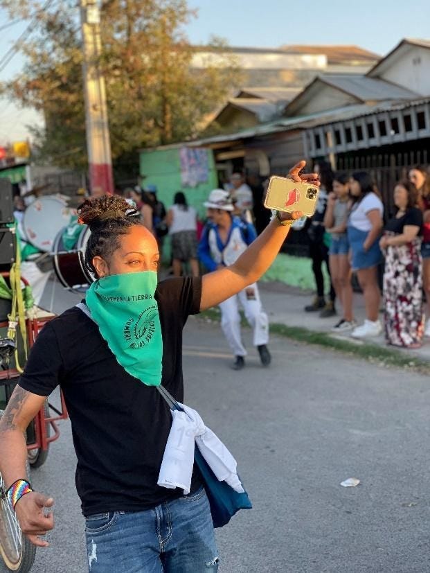 Photo of activist Christian Rodriguez from the Ironbound Community Corporation wearing a green bandana