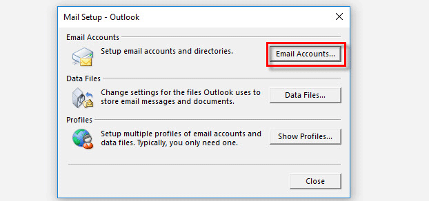 two email accounts in outlook 2016