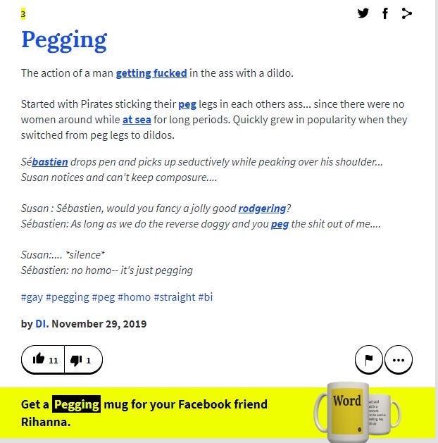 What Does Getting Pegged Mean Telegraph