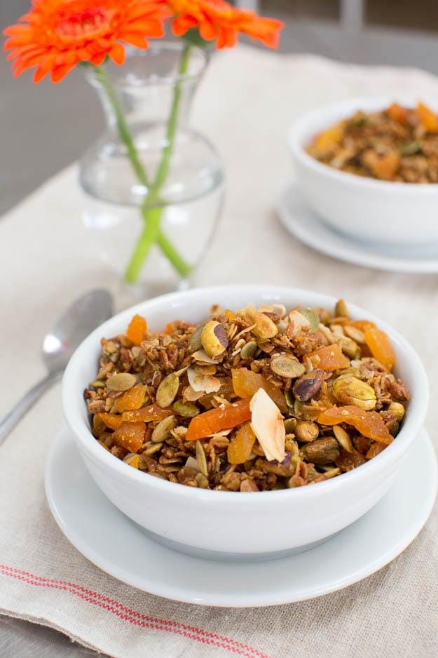 Olive Oil Granola With Dried Apricots and Pistachios by SF Cooking