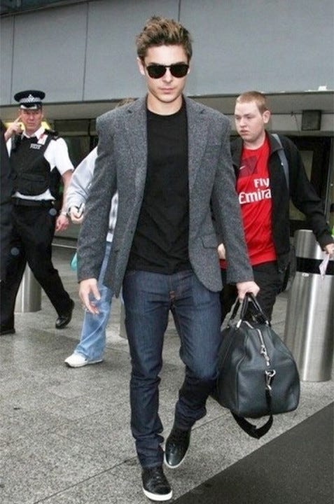 dark gray blazer outfit