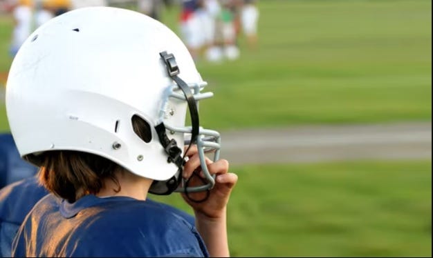 back view of a helmet