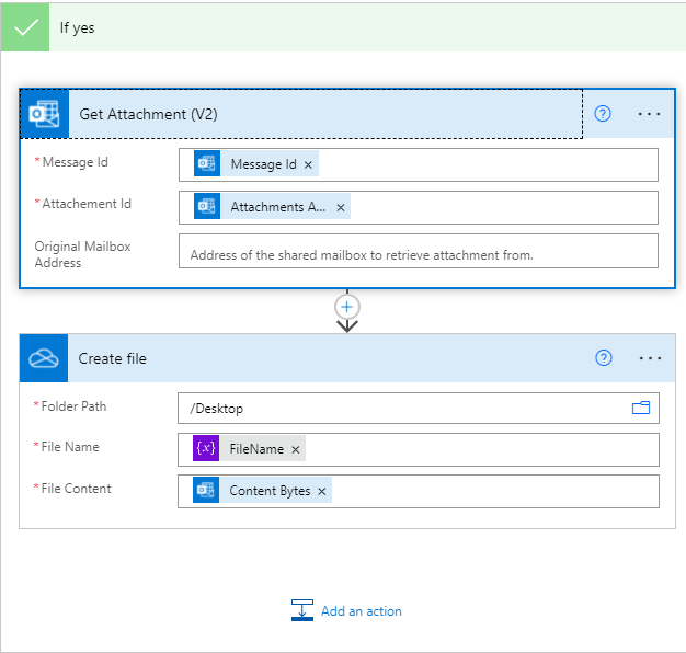 How to save the email attachments and change the file name via Power