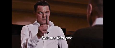 Image result for sell me this pen gif
