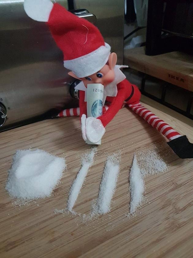 elf on shelf with barbie