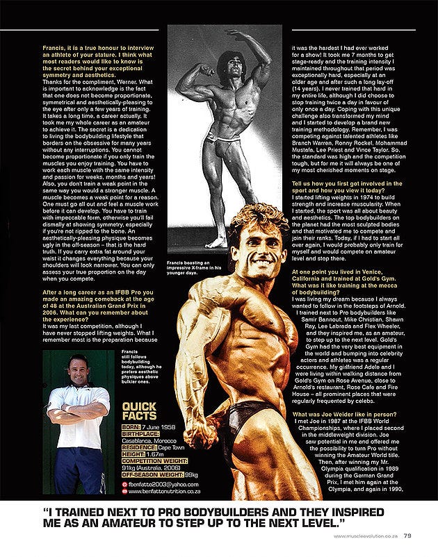 Benfatto Journal Looking Back With A Legend Ifbb Pro Francis Images, Photos, Reviews