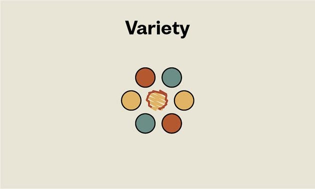 A picture showcasing variety in visual design.