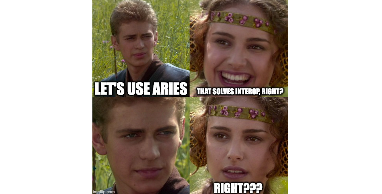 Meme about Hyperledger Aries Interop