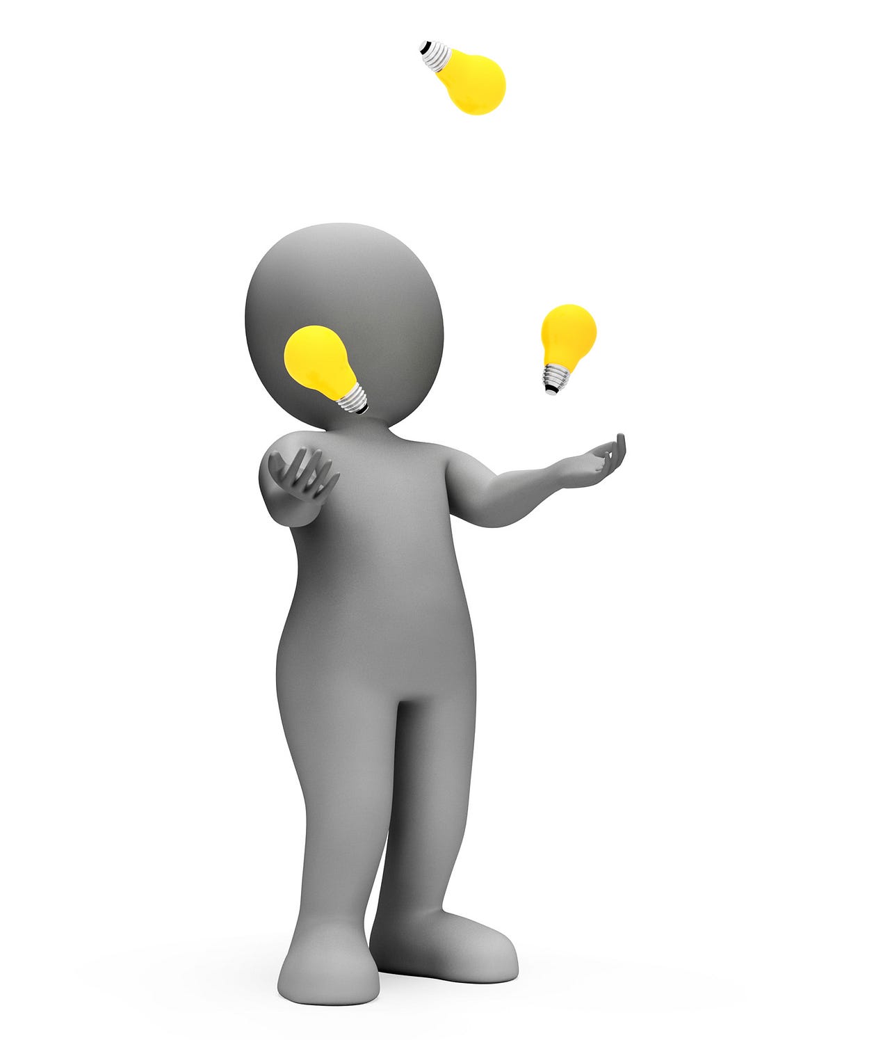 clip art of human silhouette juggling light bulbs