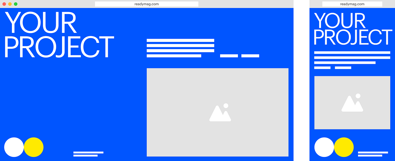 Readymag blog mobile and desktop layouts