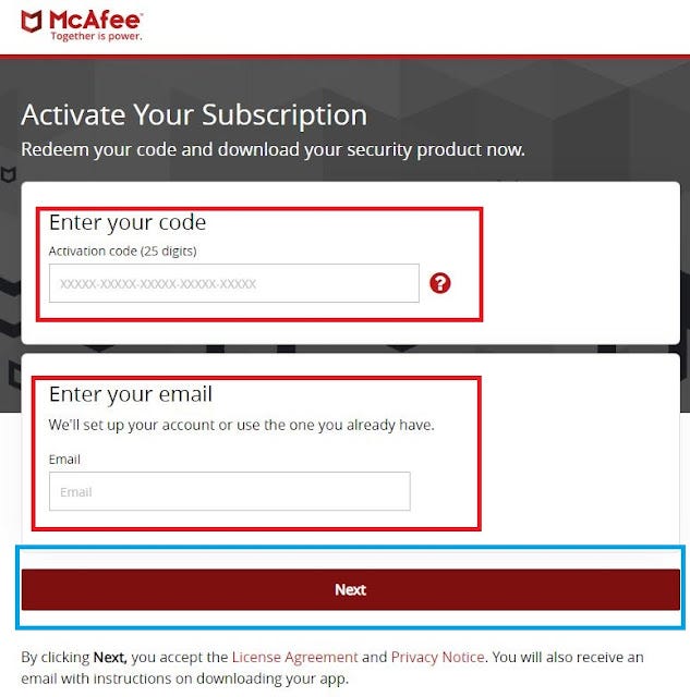 activate mcafee antivirus using activation code