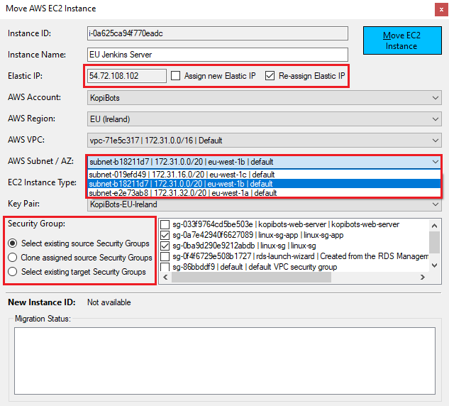 Aws Move Ec2 To Another Subnet